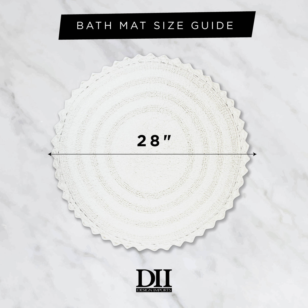 DII Crochet Bath Mat, Round, 27.5" Diameter, Yellow