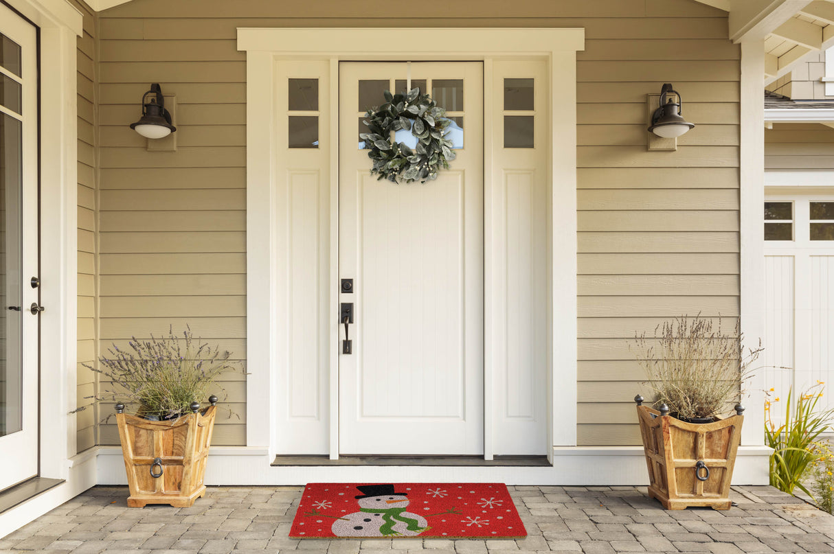 DII Christmas Coir Door Mat, Snowman