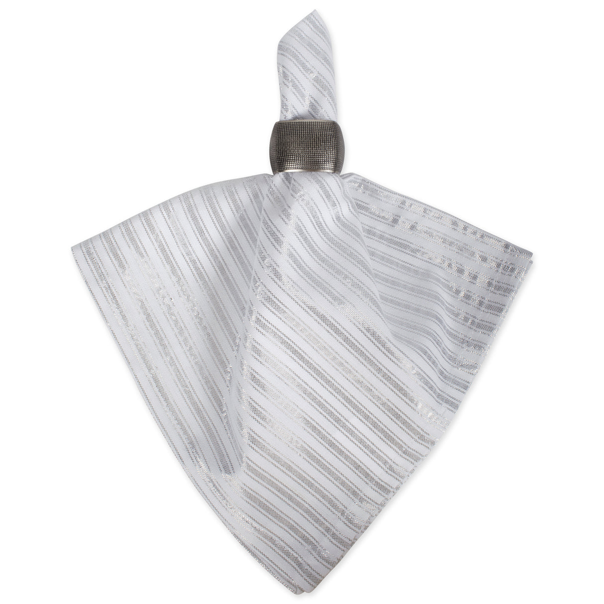 DII Silver Stripe Napkin Set/6
