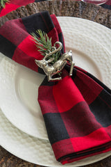 DII Tango Red/Black Buffalo Check Napkin Set/6