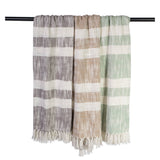 DII Slub Stripe Cotton Throw Blanket, 50x60-inch, Taupe