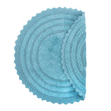 DII Crochet Bath Mat, Round, 27.5" Diameter, Cameo Blue
