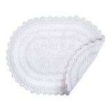 DII Crochet Bath Mat, Small Oval, 17x24", White