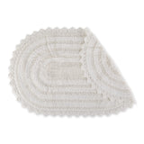 DII Crochet Bath Mat, Large Oval, 21x34", White