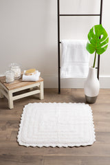 DII Crochet Bath Mat, Square, 24x24", White
