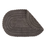 DII Crochet Bath Mat, Large Oval, 21x34", Gray