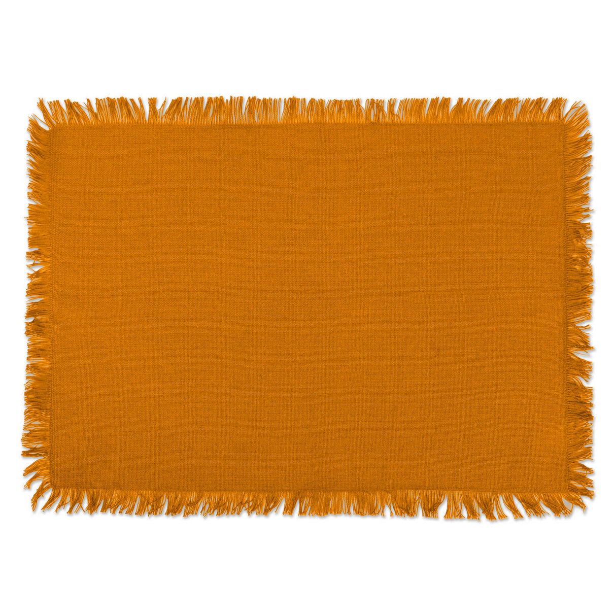 DII Pumpkin Spice Heavyweight Fringe Placemat Set/6, Solid
