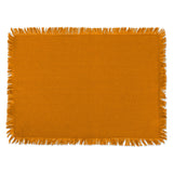 DII Pumpkin Spice Heavyweight Fringe Placemat Set/6, Solid