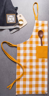 DII Pumpkin Spice Heavyweight Check Fringed Chef Apron
