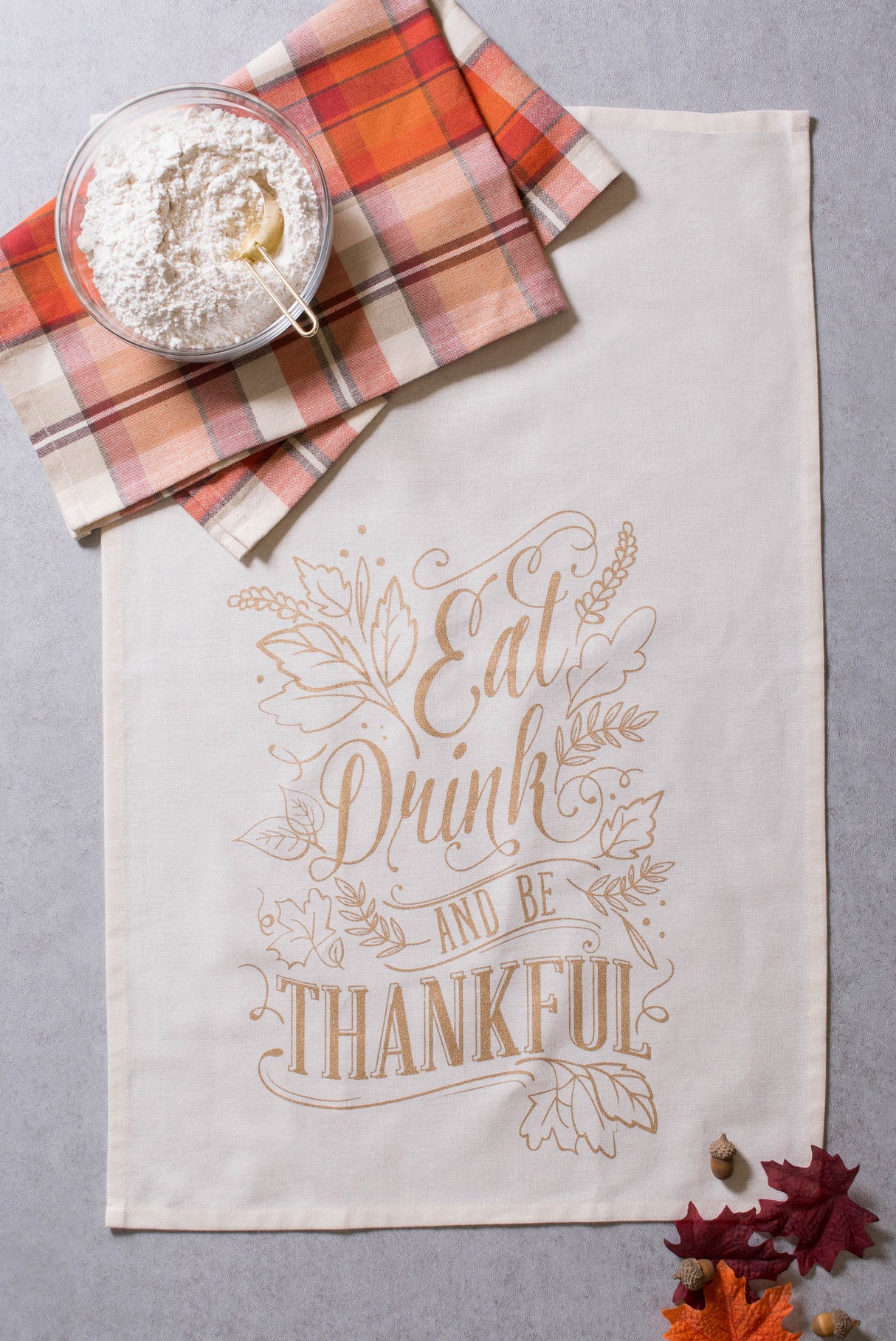 DII Assorted Fall Dishtowel Set/2, Be Thankful
