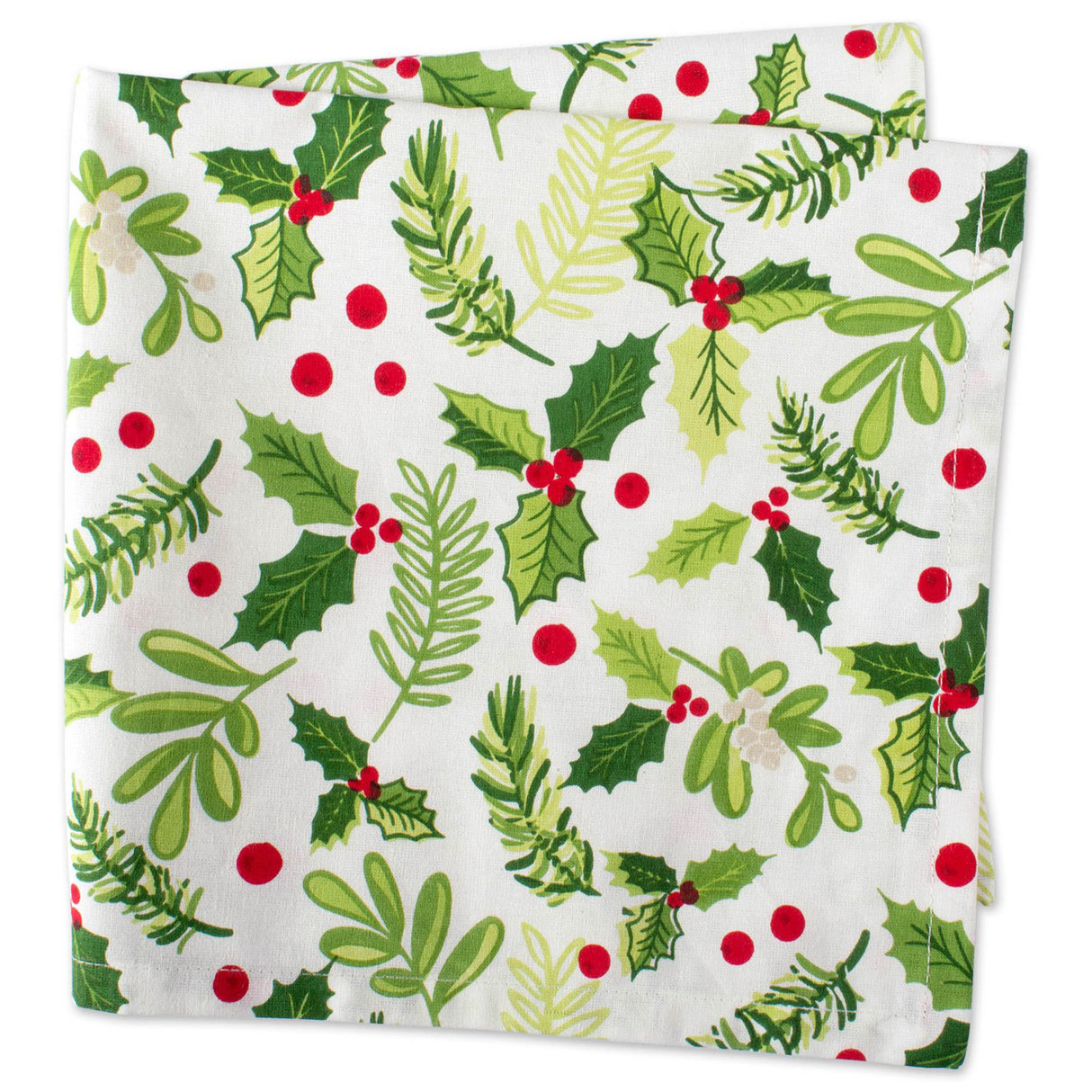 DII Christmas Print Napkin Set/6, Boughs of Holly
