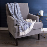 DII Mini Diamond Cotton 50x60-Inch Throw Blanket, Nautical Blue