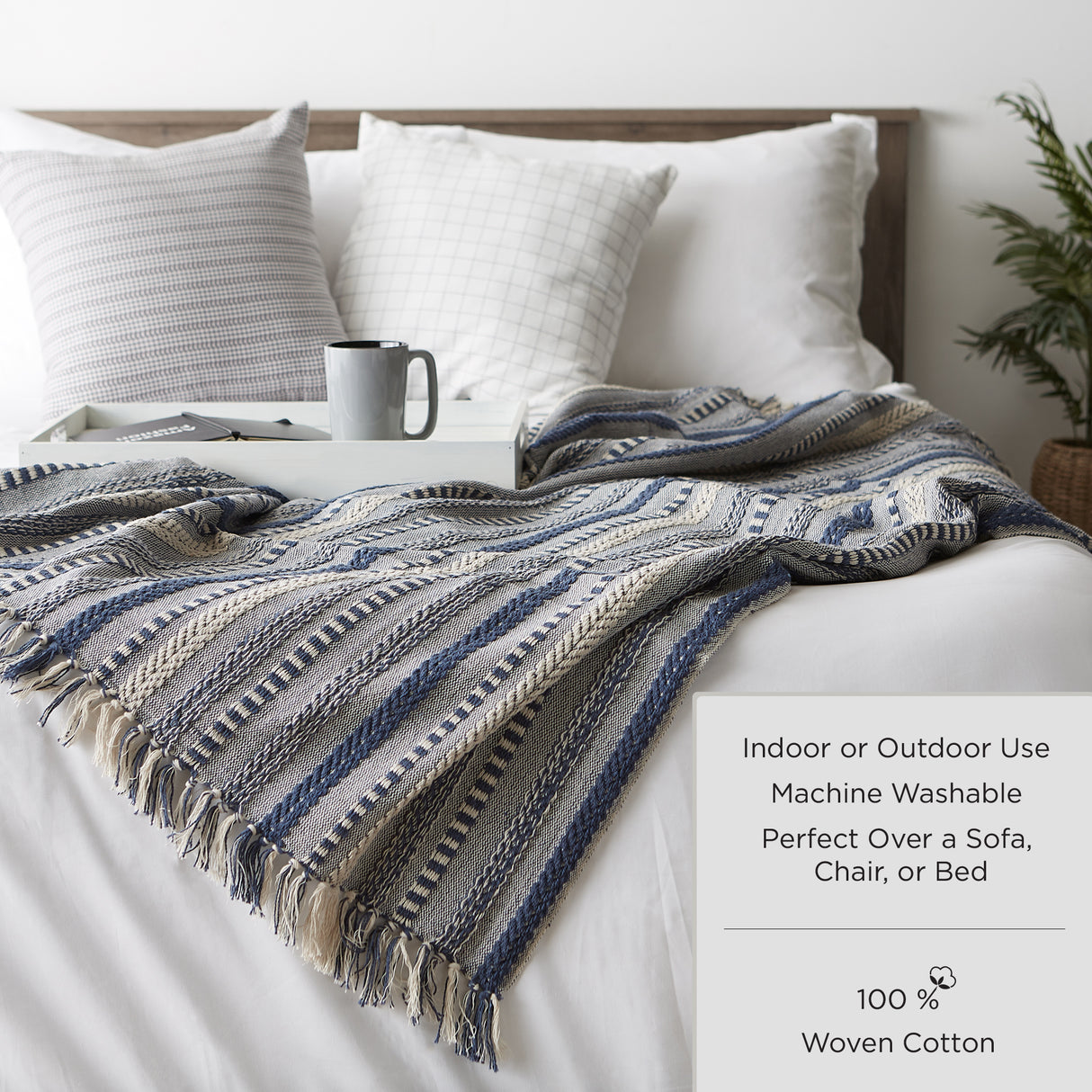 DII Nautical Blue Malachite Throw