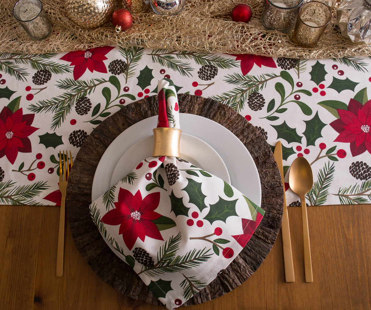 DII Woodland Christmas Table Runner 14X72