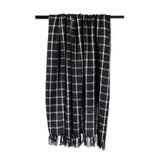 DII Cotton Checked Plaid Throw Blanket, 50x60-inch, Black