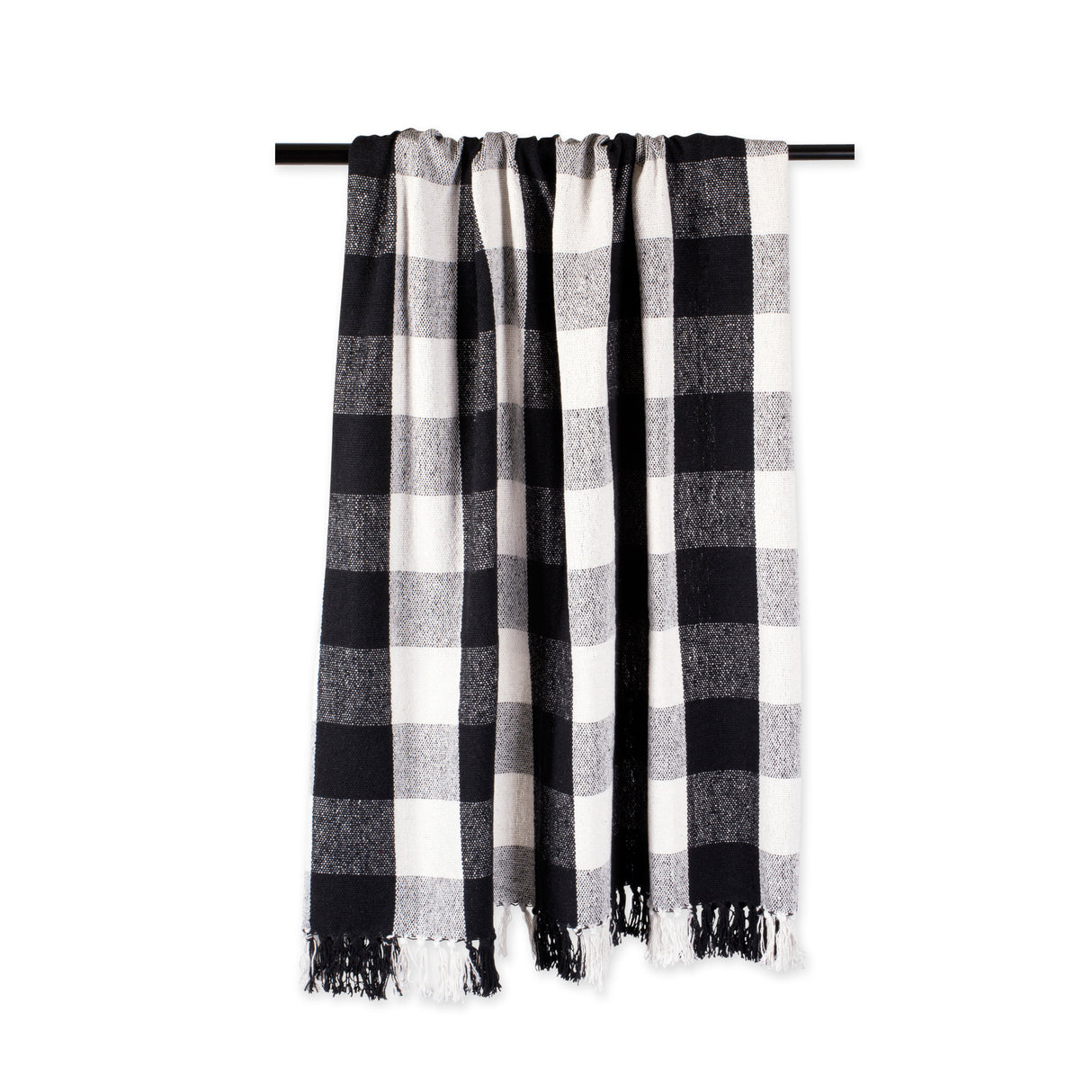 DII Buffalo Check Cotton 50x60-inch Throw Blanket, Black/White