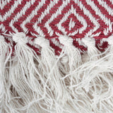 DII X-Diamond Geometric Throw Blanket, 50x60-Inch, Barn Red