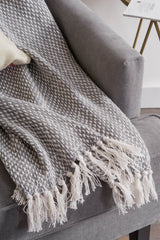 DII Cotton Woven Throw Blanket, 50x60-inch, Gray