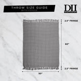 DII Cotton Woven Throw Blanket, 50x60-inch, Nautical Blue