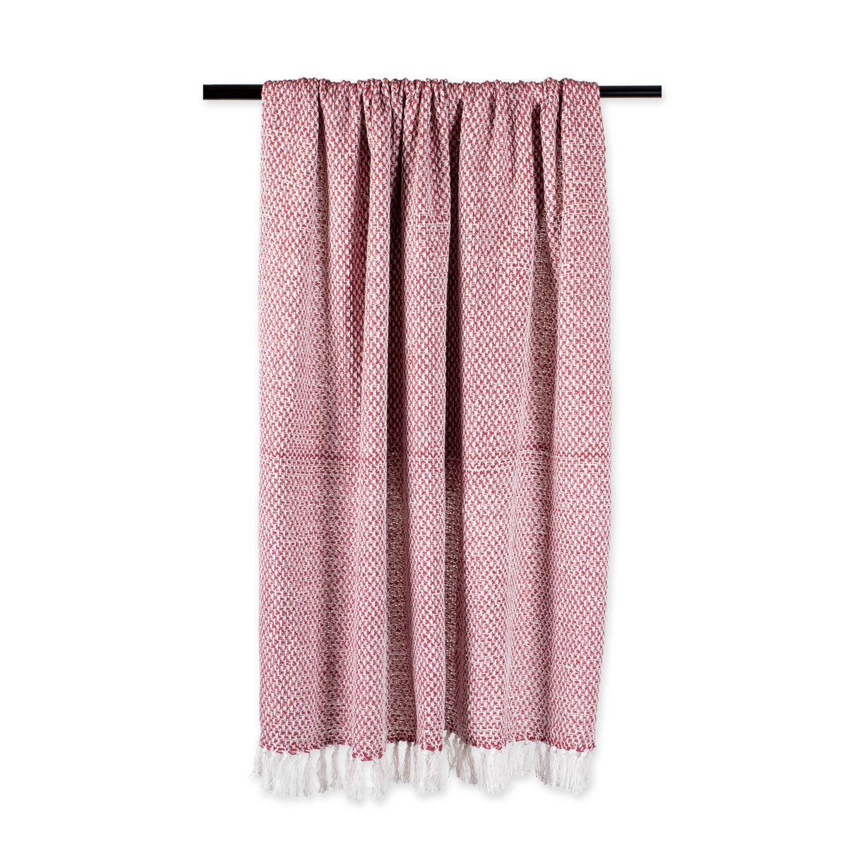 DII Cotton Woven Throw Blanket, 50x60-inch, Barn Red