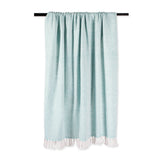 DII Cotton Woven Throw Blanket, 50x60-inch, Aqua