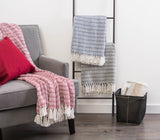 DII French Blue Herringbone Chevron Throw