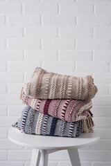 DII Braided Stripe Cotton 50x60-inch Throw Blanket, Wine