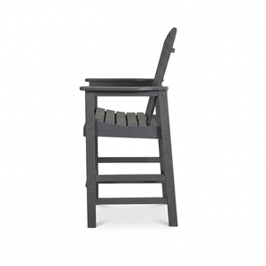 HDPE Bar Height Adirondack Chair with Cup Holder - Gray