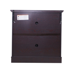 Modern Sideboard With Tempered Glass Doors - Ox Blood Red