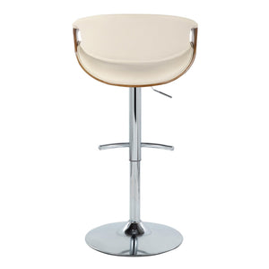 Symphony - Mid Century Modern Adjustable Barstool & Swivel With Rounded T Footrest (Set of 2)