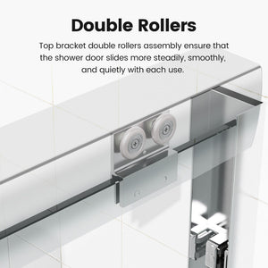Semi Frameless Double Sliding Shower Door with Tempered Glass