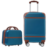20 in hard side 2 piece lightweight suitcase set with spinner wheels