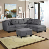 Sectional-Sofa-Set--for-Living-Room--with--Right-Hand-Chaise-Lounge-and-Storage-Ottoman--(Grey)-Sofas-&-Sectionals