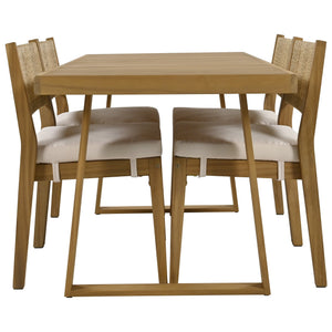 U_Style Multi-Person Outdoor Acacia Wood Dining Table and Chair Set