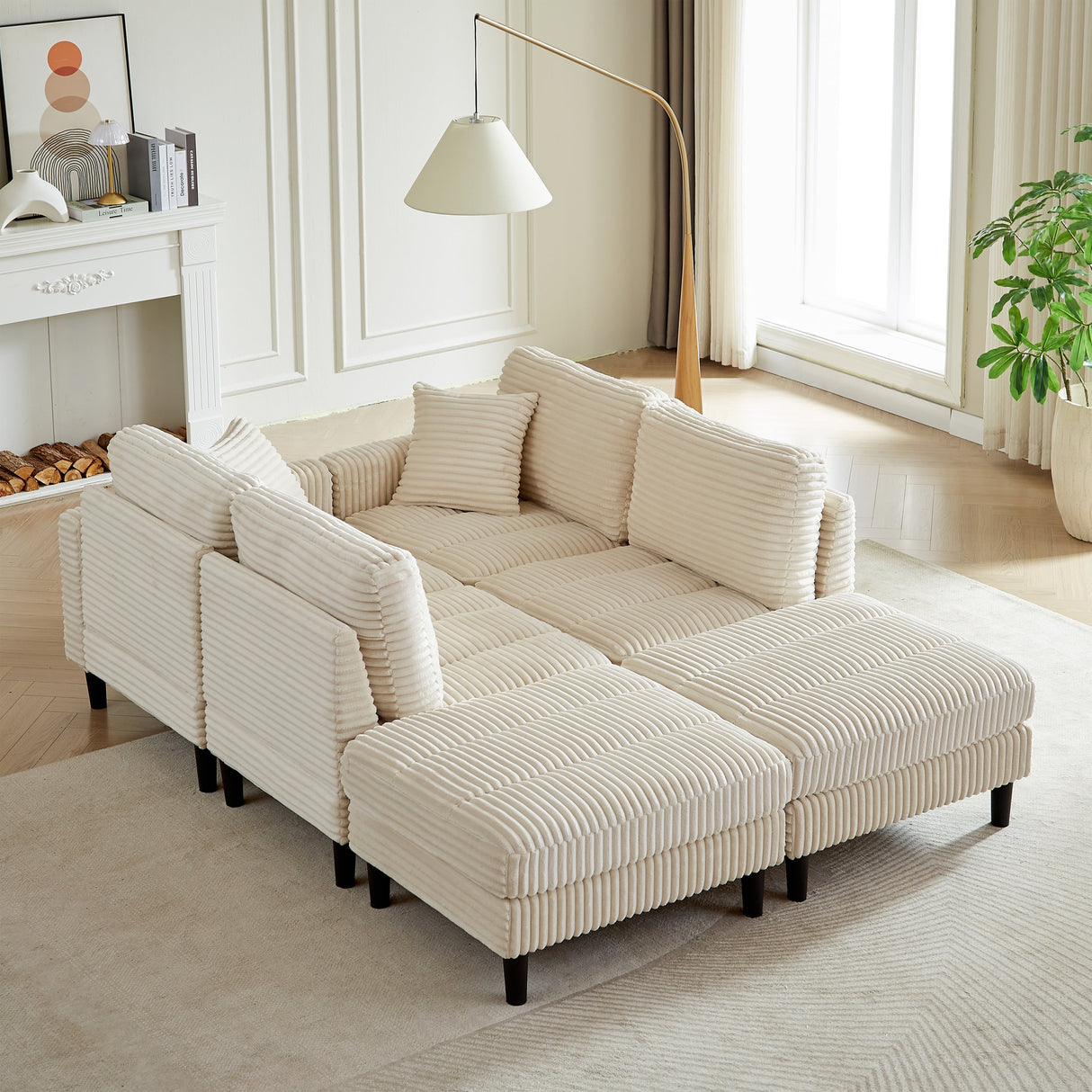 The Beverly Corduroy U-Shaped Sectional Sofa