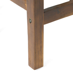 Outdoor Acacia Wood Counter Height Barstool, Set of 2