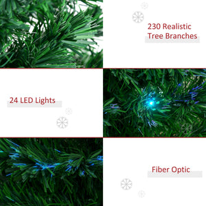 HOMCOM 6' Tall Douglas Fir Pre-Lit Artificial Christmas Tree