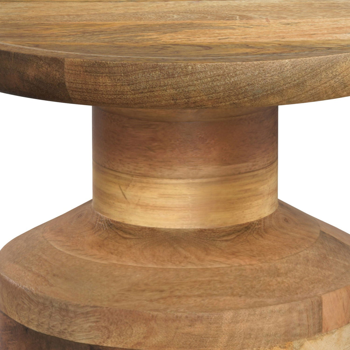 Handcrafted Wooden Accent Table with Sculptural Design - Multiple Colors