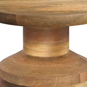 Handcrafted Wooden Accent Table with Sculptural Design - Multiple Colors