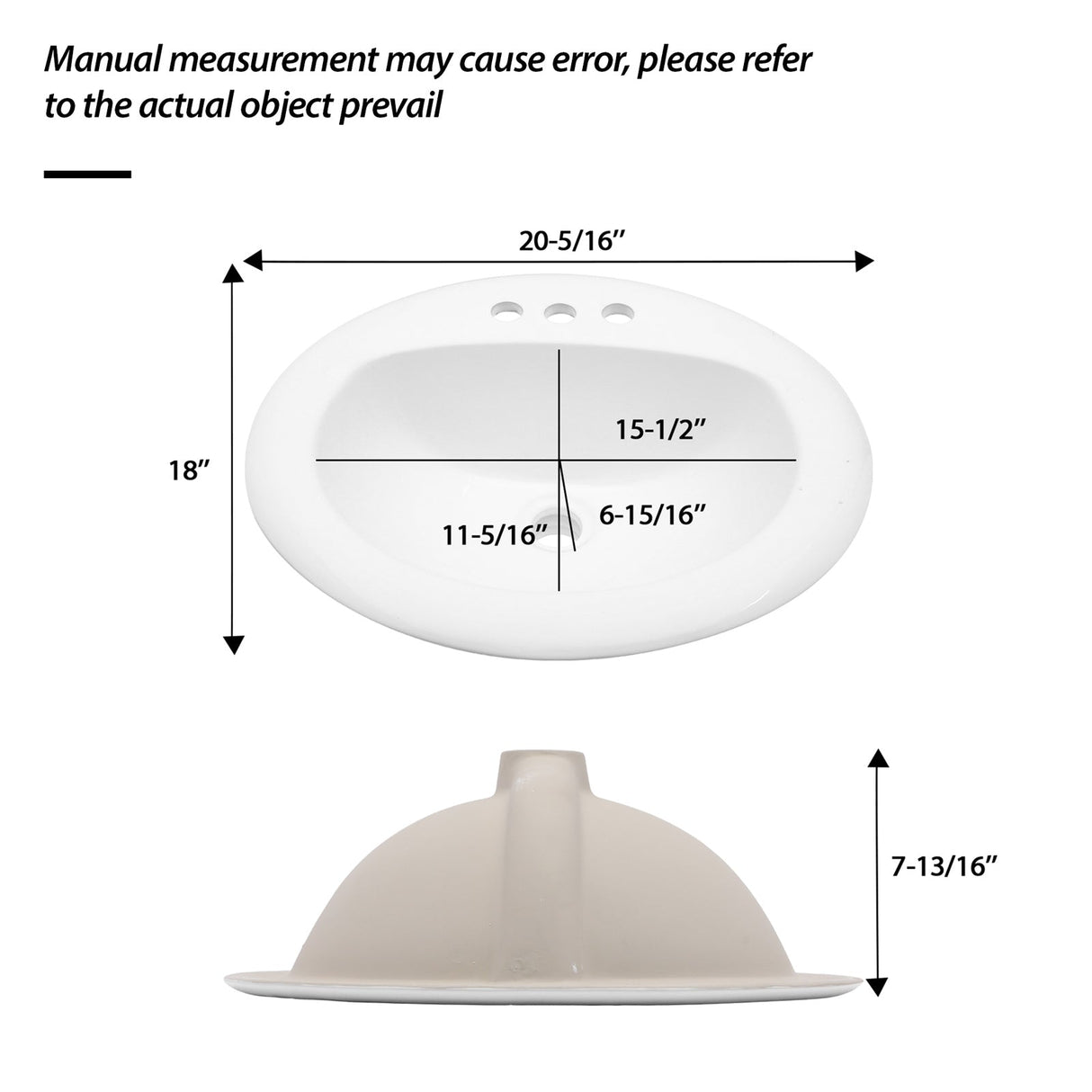 20.3 Inch Drop-In Bathroom Sink