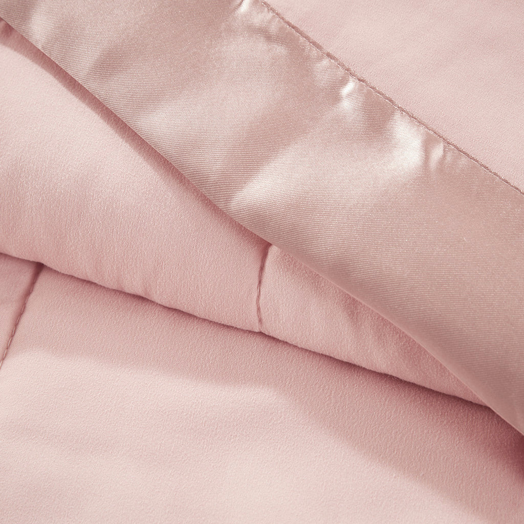Lightweight Down Alternative Blanket with Satin Trim