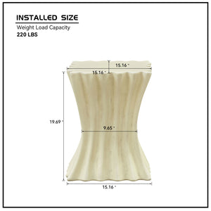 15.16 Inch Side Table Vintage Sturdy Fiberglass Table