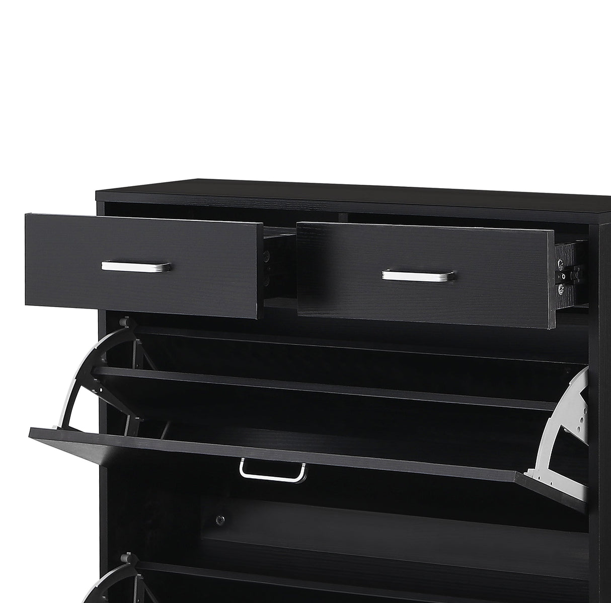 Large Size Shoe Cabinet - Freestanding Tipping Bucket Organizer