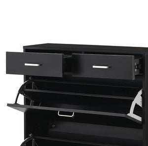 Large Size Shoe Cabinet - Freestanding Tipping Bucket Organizer