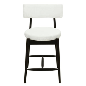 Mid Century Modern Counter Stools, Fabric Upholstered Chairs