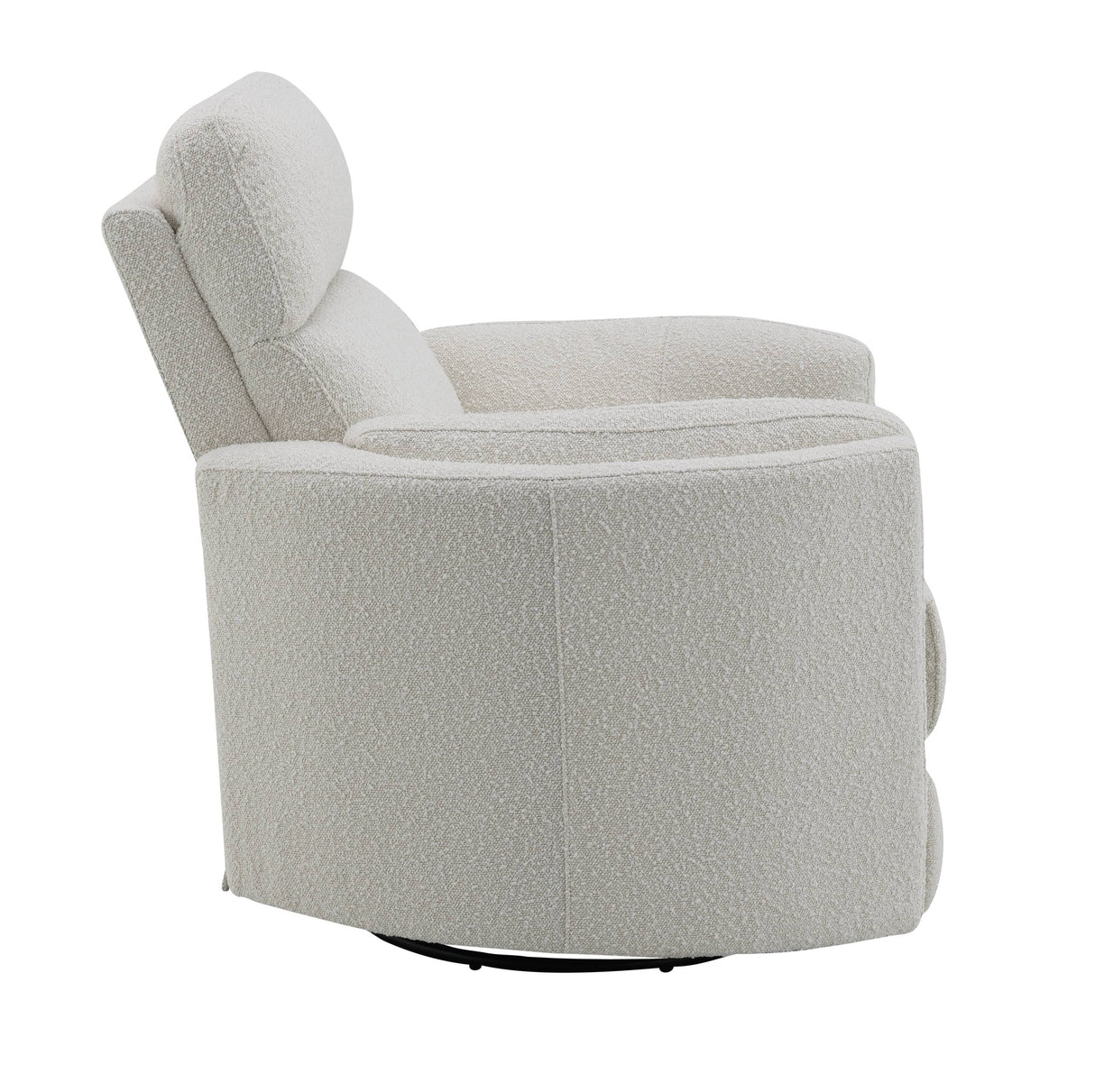 Sagen Beige Boucle Glider Recliner with Swivel
