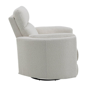 Sagen Beige Boucle Glider Recliner with Swivel