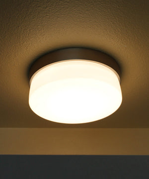 Flux 9"W 1-Light LED Flush Mount Light Fixture Satin Silver Finish by Maxim