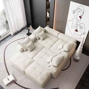 Modern Oversized Modular Sectional Sofa with Pillows - Multiple Colors