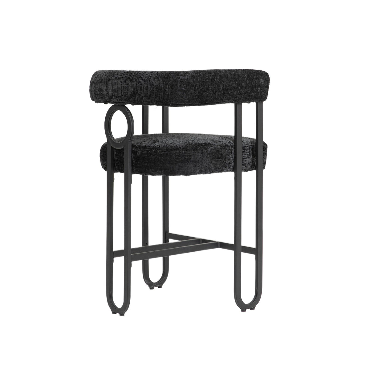 Household bar stools set of 2, modern upholstered with back